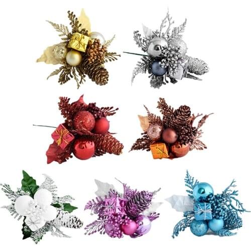 Artificial Plastic Pine Pine Nuts Cones Christmas Decorations For Tree Fake Plants Party Decor Faux Grass Home Decor