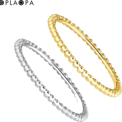 DPLAOPA 925 Sterling Silver Anillo Minimalista Esferas Oro Ring Gold Coated Silver 2021 Wedding Rainbow CZ Zircon Crystal