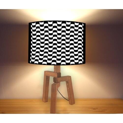 Lines 5 Pattern Lampshade, Wood Floor Standing Modern Lampshade