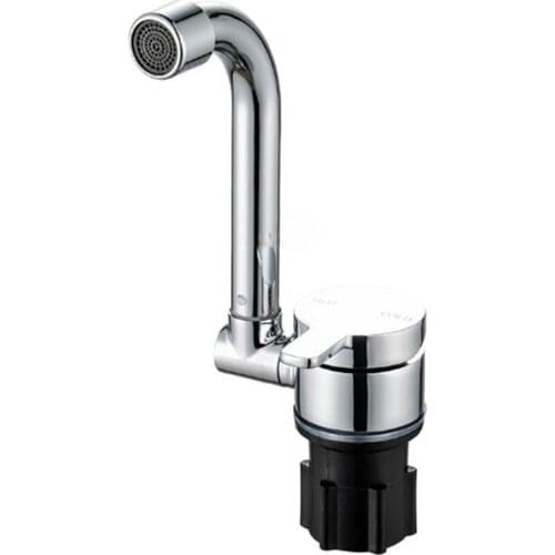 Cold/Hot 360 Degree Rotation Copper Basin Faucet Kitchen Folding Caravan Bathroom Tap for RV Marine Boat Camper Rv Accessories