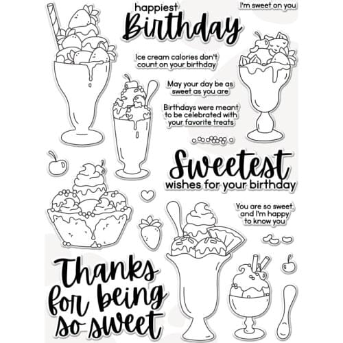 Ice Cream METAL Cutting Dies Clear Stamps Scrapbooking New Make Photo Album Card DIY Paper Embossing Craft Supplies 2021 New