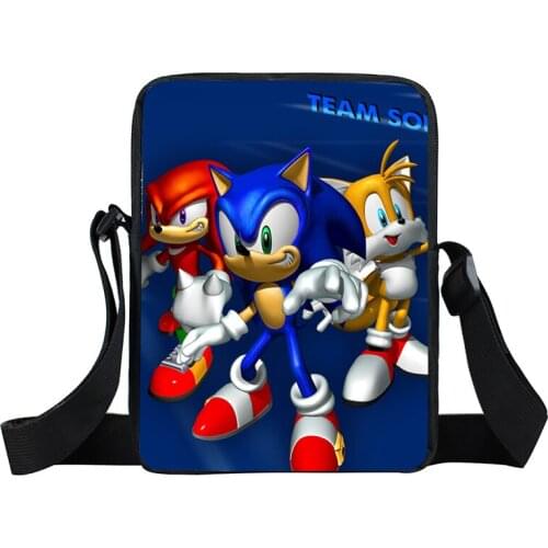 Cartoon Sonic Mini Messenger Bag Teenage Crossbody Bag Children School Bags Women Handbag Boys Girls Bookbag Kids Travel Bags