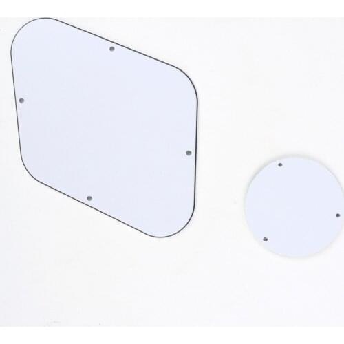 Musiclily LP Backplate and Switch Cover Set for Gibson Les Paul Guitar, 3Ply White