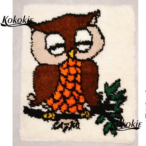 Latch hook kits rug printed canvas accessories tools Christmas owl decor needle for carpet embroidery pattern latch hook kussen