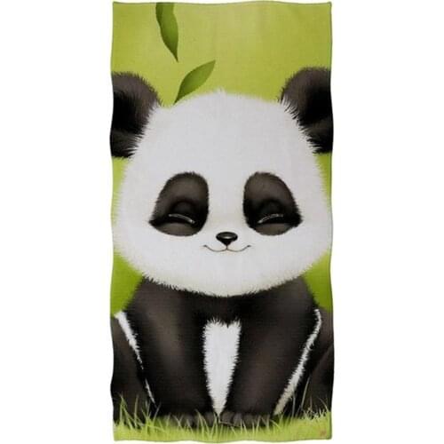 New Lovely Panda Print Towels Quick-dry Face Shower Beach Towel with Beagle Microfiber Custom Toalla de Playa Home Textile
