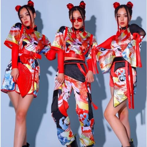 Bar Ds Performance Clothes Chinese Style Retro Festival Outfits Team Women Jazz Dance Costumes Catwalk Stage Costumes DN7897