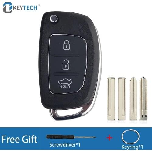 OkeyTech 3 Buttons Remote Control Car Key Shell For Hyundai Solaris ix35 ix45 Flip Folding Replacement With HY20/TOY40 Blade