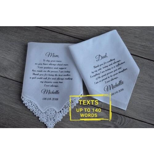 Personalized handkerchief wedding