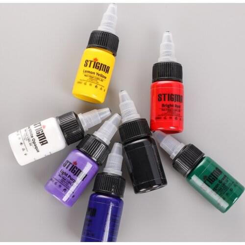 A Complete Set Of 7 Colors Of Tattoo Pigment Ink 15ml/bottle Safe Permanent Tattoo Paint Supplies, Suitable For Professional Use