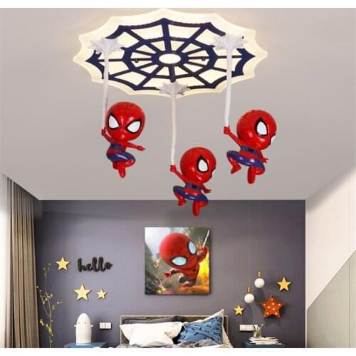 Nordic Childrens Room Cartoon Ceiling Lights Boy Bedroom American Movie Hero Dimmable Ceiling Lamps Kindergarten Decor LED Lamp