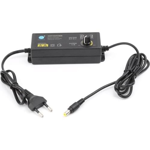 Adjustable Power Adapter With Voltage Digital Display Screen 3V-12V 5A EU Plug