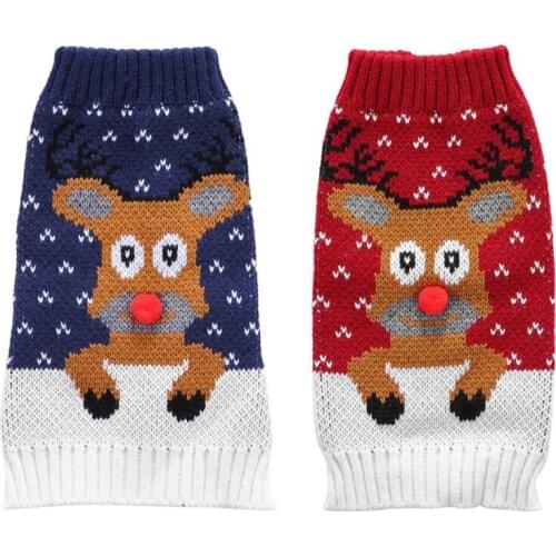 Pet Christmas Sweater Cat Dog Knitting Clothes Pullover Winter Dog Clothing for Puppy Kitten Chihuahua Yorkies Warm Jacket