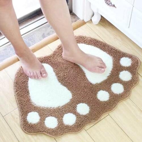 Foot pattern floor mat bathroom door anti-slip mat absorbent toilet floor mat household door carpet bedroom toilet kitchen mat