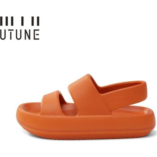 UTUNE Sandals For Women Summer Platform Shoes Outside EVA Slippers Men Soft Beach Slides Thick Sole Non-slip Indoor des sandales
