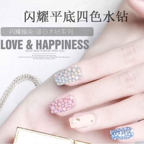 3D Mixed Size ss3-ss30 Blue/Green/Pink/White Opal Crystal Nails Art Rhinestone Flatback Glass Nail art Decoration