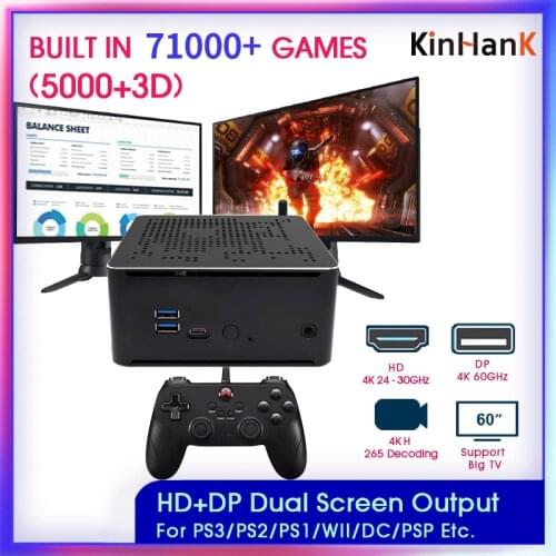 Super Console X Mini PC Box Retro Video Game Console For PS3/PS2/WII/DC/Sega Saturn/N64 WIN10 Pro+Batocera Built-in 63000+ Games