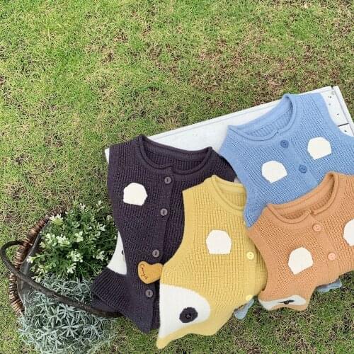 1 2 3 4 Y Baby Boys Knitted Vest Fashion Cute Big Eyes Sleeveless Knitt Jacket for Boy Children Waistcoat Cardigan Autumn 2020