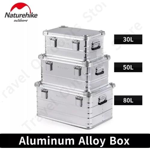 Naturehike 30-80L Aluminum Alloy Box Outdoor Camping Storage Box High-capacity Move House Travel Sundries Trunk Portable Case