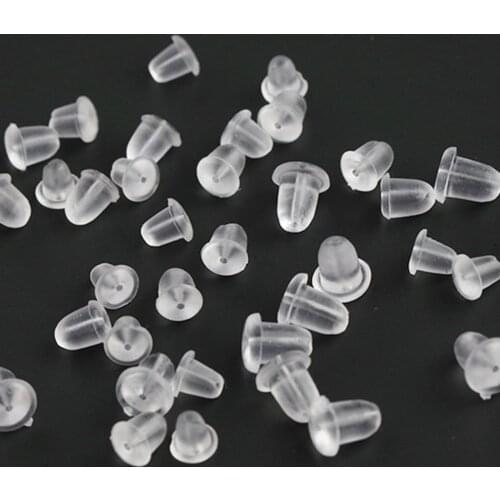 100PCS Earring Back DIY Silicone Earring Back Creative Clear Earring Stopper Earring Parts Ear Plugging Jewelry Accessories