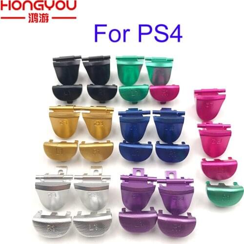 Trigger Button Replacement For Playstation 4 Pro Slim JDS 040 JDM 040 Controller (Gen 2) L1 L2 R1 R2 Aluminum Alloy Metal