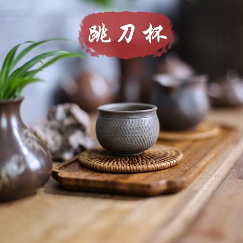 BOERNA 2Pcs Nixing Clay Teacup 50ml Handmade Tea Bowl no Purple Mud Tea Cup Chinese Kung Fu Tea Set Natural Oref or Tea Ceremony