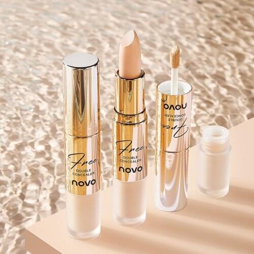 2 in 1 Double Head Liquid Concealer Cream Waterproof Long Lasting Face Acne Cover Smooth Moisturizing Makeup Concealer Pen QBMY