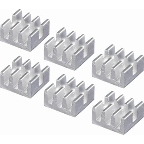 20 Pcs 6.4MM X 6MM X 3.7MM 6mm RHS-01 MOS Tiny Aluminum Heat Sinks Cooling Radiator Heatsink