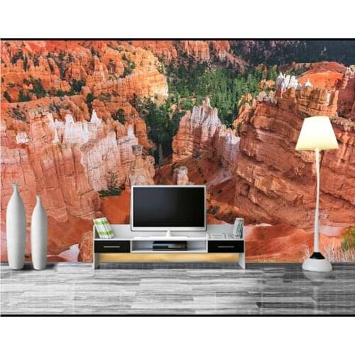 3d wallpaper custom photo mural Mountain red rock cliff landscape tv background home decor living room wallpaper for walls 3 d