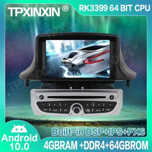 4+64GB Android 10 For Renault Megane 3 Fluence 2009-2015 Car GPS Navigation Player Car Multimedia Player Head Unit Tape Recorder