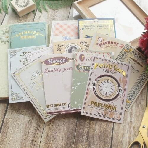 9.3*14.3cm 12pcs Gold Retro Book Page Design Card Gift Greeting Cards Gift Card Party Invitation