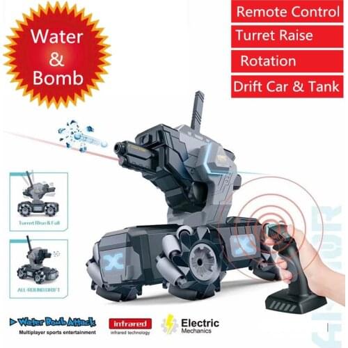 All Terrain Off Road RC Battle Tank With Water Bomb Lanuch 360 Degree Rotaiton Turret Multiplayer Competitive Battle Tank & Cars