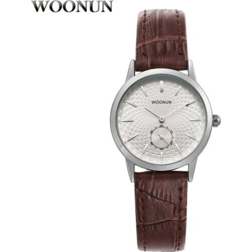 Relogio Feminino WOONUN Luxury Brand Small Watches Women Genuine Leather Band Analog Quartz Wristwatches Thin Women Watch 2020