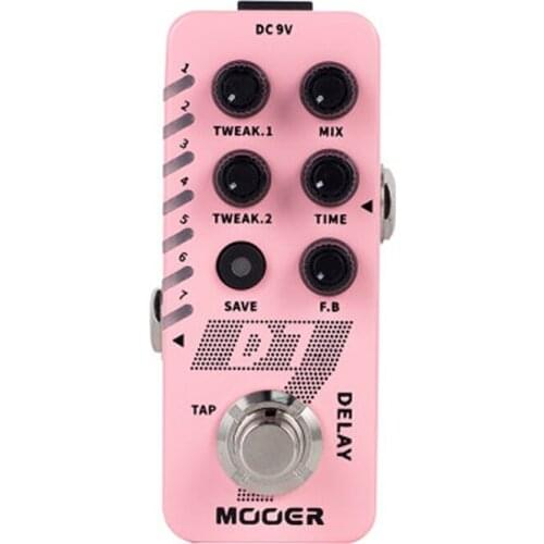 Mooer D7 Digital Delay Guitar Pedal Built-in 6 Delay Effects TAP TEMPO Function，Tail tone Control function