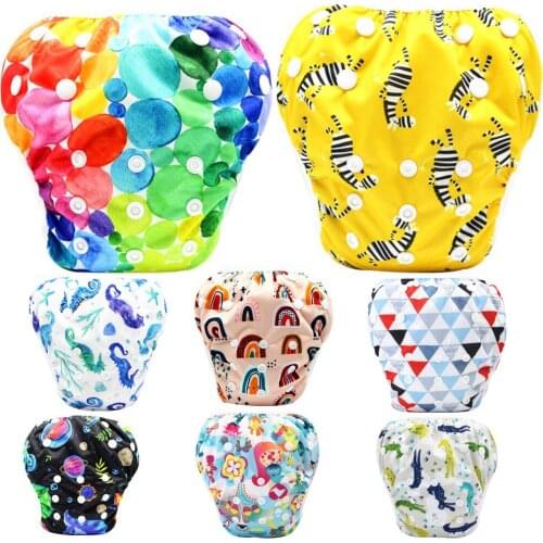 Baby Swimming Trunks Infant Children Leak Proof Swimming Nappies Newborn Baby Recycling Washable Soft Diapers for 0-3year Kids