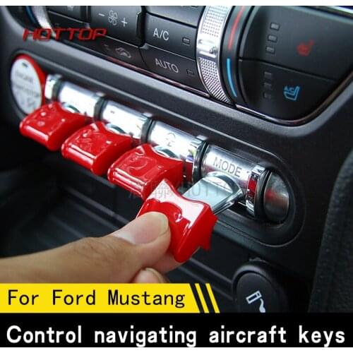For Ford Mustang 2015 2016 2017 Car Interior Center Control Navigation GPS Button Knob Cover Trim Decoration Caps ABS 3 colors