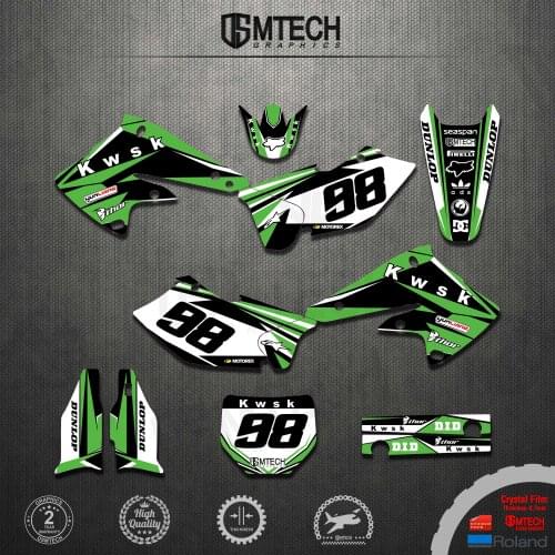 DSMTECH Motorcycle Graphics DECALS backgrounds STICKERS Kits For Kawasaki KXF250 KX250F 2004 2005 KXF 250 KX 250F