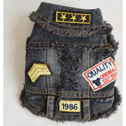 Jean Dog Vest Puppy Cat Pet Denim Clothes Cowboy Number Coat Apparel For Small Dogs Teddy Yorkies Doggies Costumes DOGGYZSTYLE