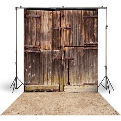 HUAYI Photography Backdrop Newborns Baby Birthday Studio Photo Background Distressed Old Barn Doors Photo Backdrops XT-6280