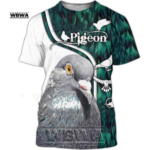 Animal Pigeon Bird 3D Print Funny T-shirt Women Short sleeve Summer Casual Tees Men t shirts Fashion Streetwear Clothing