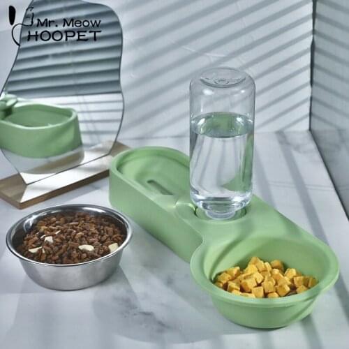 Hoopet Pet Food Bowl Cat Accessories Drinker For Cats 2-in-1 Automatic Bowl Removable And Easy To Clean Cat Bowl