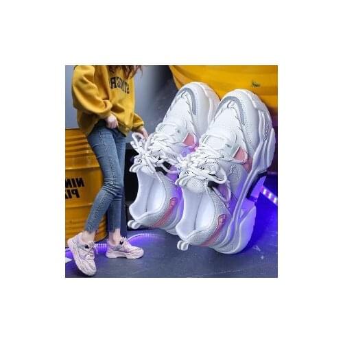 New Streetwear Air Cushion Sneakers Platform Womens Running Shoes Casual Shoes Woman Female Casual Shoes White Canvas Sneakers