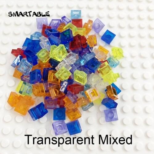 LoveBlock Bulk Plate 1x1 Transparent Building Block MOC Part Toy For Kids 8 Colors Mosaic Creative Compatible 3024 2200pcs/Lot