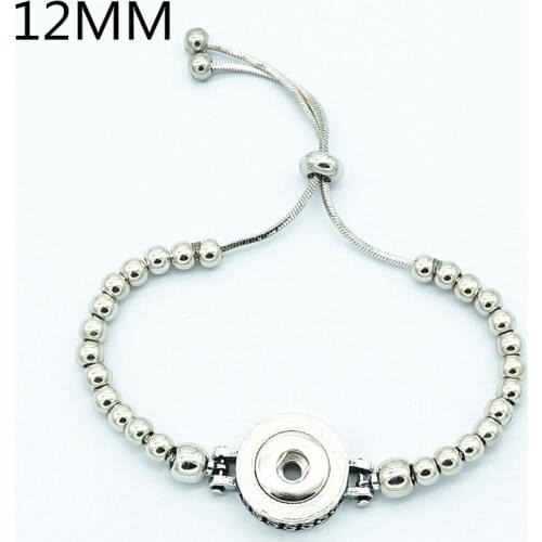 Fashion Charming beads chain snap bracelet bangle adjustable fit 12MM snap buttons jewelry wholesale SG0197