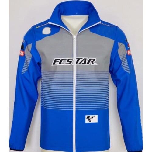 Motocross Motorbike Blue Sweater Full Zip Fleece Classic Jacket For Suzuki Mountain Bicycle Offroad Keep Warm Sweatshirt