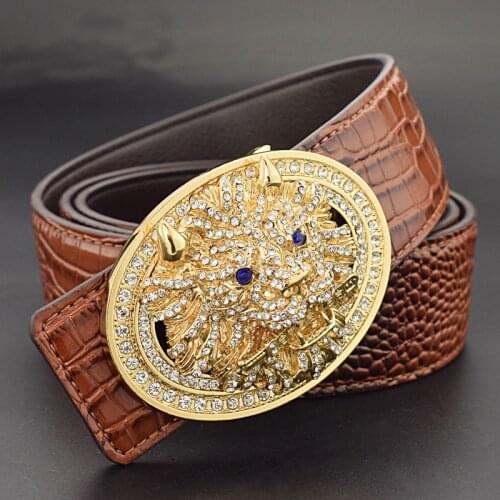 2021 Casual belt men luxury genuine leather ceinture fancy vintage Chinese Dragon Cowskin Waistband smooth button Waist Straps