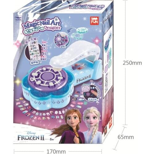 Princess frozen 2 elsa girls Nail Sticker set with gift box Cartoon Crown queen Nail suit Play House Beauty Fashion Toys