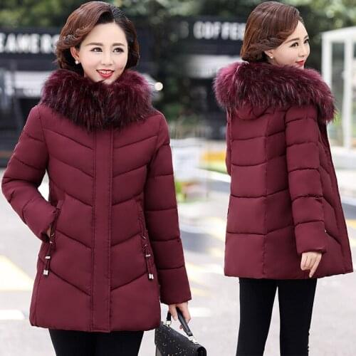 NEW Slim Fur Coat Hooded Winter Down Coat Heavy Jacket Thick Warm Oversize Cotton Padded Wadded Parkas Outwear