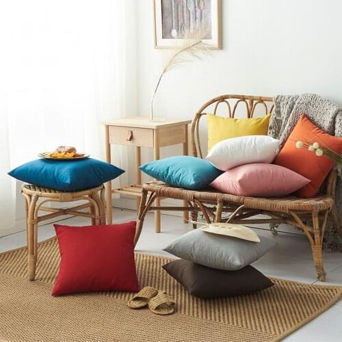 45*45/50*50CM Solid Watertight Pillowcase Simple Pure Color Dyed Polyester Cushion Cover Waterproof Decorative Pillows for Sofa