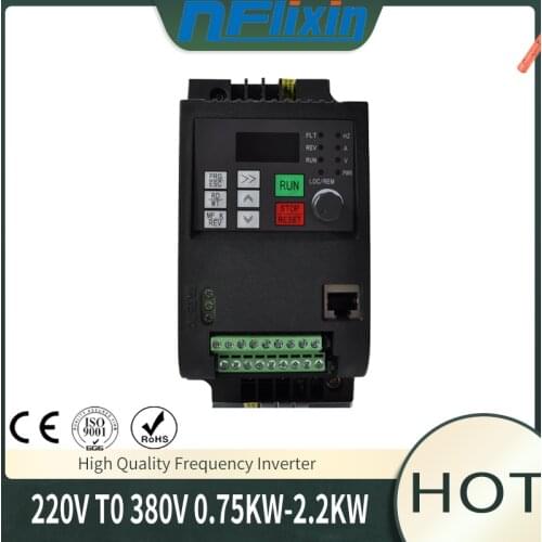 Frequency inverter 220V 0.75KW 1.5KW 2.2KW 1 phase input and 3 phase 380V output AC Converter VFD