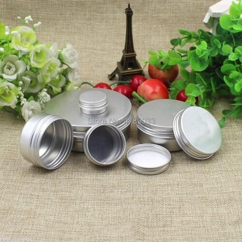 50pcs 5g 10g 15g 30g 50g 100g Empty Aluminum Jars Refillable Cosmetic Bottle Ointment Cream Sample Packaging Containers